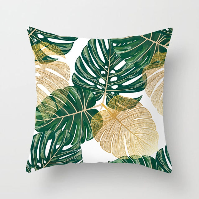 Tropical Plants Pattern Decorative Cushions Pillowcase Polyester Cushion Cover Throw Pillow Sofa Decoration Pillowcover 40506