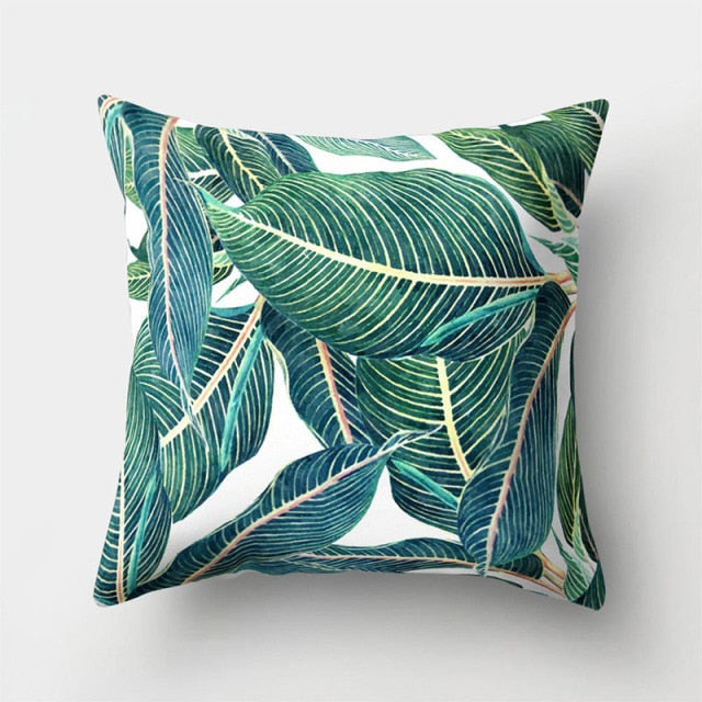 Tropical Plants Pattern Decorative Cushions Pillowcase Polyester Cushion Cover Throw Pillow Sofa Decoration Pillowcover 40506