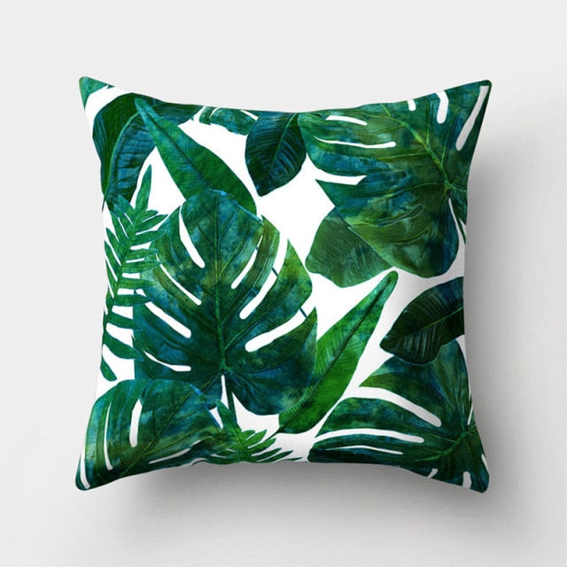 Tropical Plants Pattern Decorative Cushions Pillowcase Polyester Cushion Cover Throw Pillow Sofa Decoration Pillowcover 40506