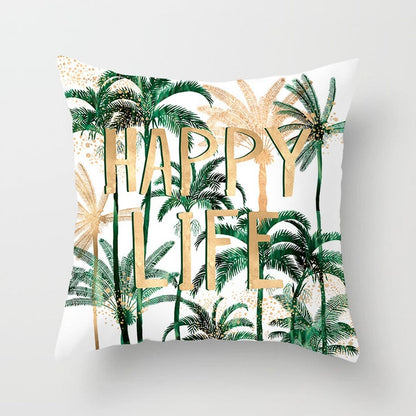 Tropical Plants Pattern Decorative Cushions Pillowcase Polyester Cushion Cover Throw Pillow Sofa Decoration Pillowcover 40506