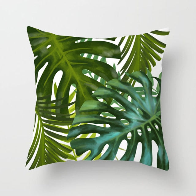 Tropical Plants Pattern Decorative Cushions Pillowcase Polyester Cushion Cover Throw Pillow Sofa Decoration Pillowcover 40506