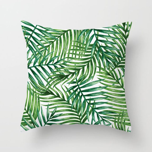 Tropical Plants Pattern Decorative Cushions Pillowcase Polyester Cushion Cover Throw Pillow Sofa Decoration Pillowcover 40506