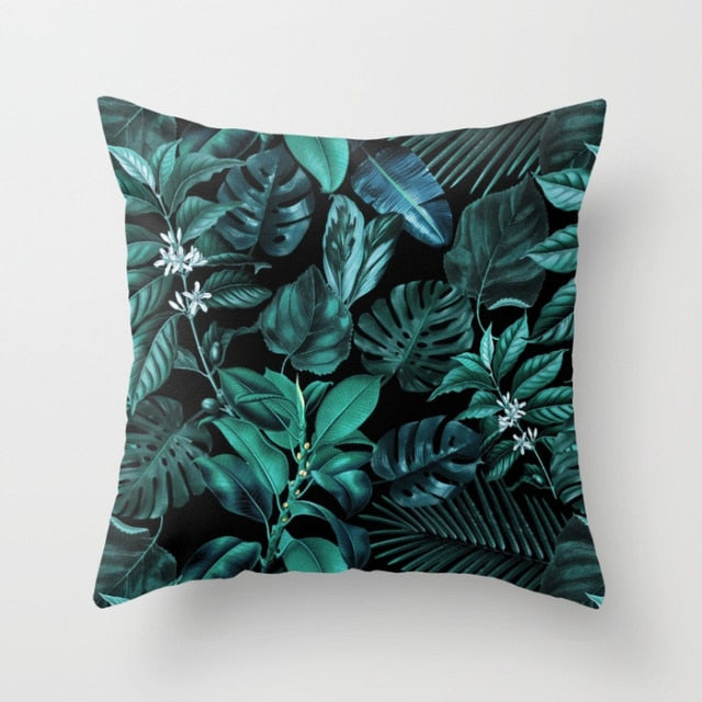 Tropical Plants Pattern Decorative Cushions Pillowcase Polyester Cushion Cover Throw Pillow Sofa Decoration Pillowcover 40506