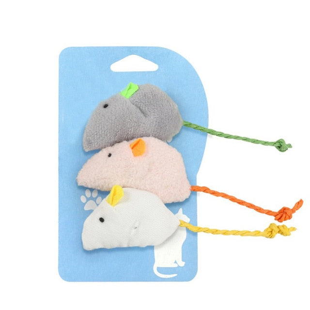 3pcs New Plush Simulation Mouse Cat Toy Plush Mouse Cat Scratch Bite Resistance Interactive Mouse Toy Playing Toy For Cat Kitten