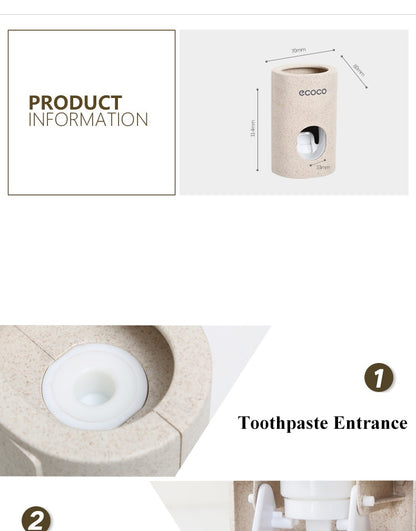 Automatic Toothpaste Dispenser Dust-proof Toothbrush Holder Wall Mount Stand Bathroom Accessories Set Toothpaste Squeezers Tooth