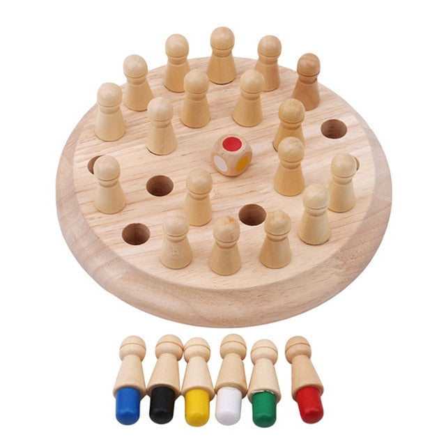 Kids Wooden Memory Match Stick Chess Game Fun Block Board Game Educational Color Cognitive Ability Toy For Children