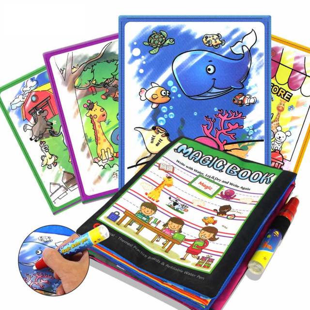 Magic Water Drawing Books Coloring Books Doodle & Magic Pen Painting Drawing Board Children DIY Painting Toys Birthday Gifts