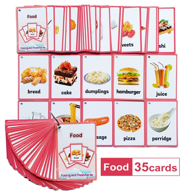 Children Baby English Learning Word Card Pocket Flash Learning Montessori Educational Toys Word Table Game Card for Kids