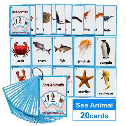 Children Baby English Learning Word Card Pocket Flash Learning Montessori Educational Toys Word Table Game Card for Kids