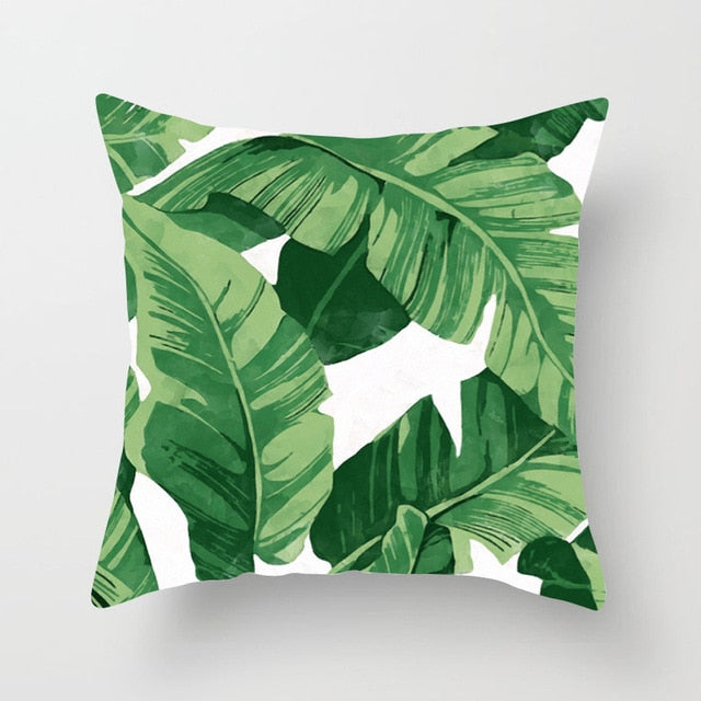 Tropical Plants Pattern Decorative Cushions Pillowcase Polyester Cushion Cover Throw Pillow Sofa Decoration Pillowcover 40506