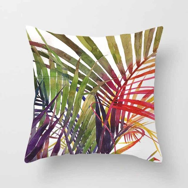 Tropical Plants Pattern Decorative Cushions Pillowcase Polyester Cushion Cover Throw Pillow Sofa Decoration Pillowcover 40506