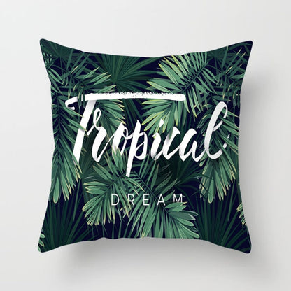 Tropical Plants Pattern Decorative Cushions Pillowcase Polyester Cushion Cover Throw Pillow Sofa Decoration Pillowcover 40506