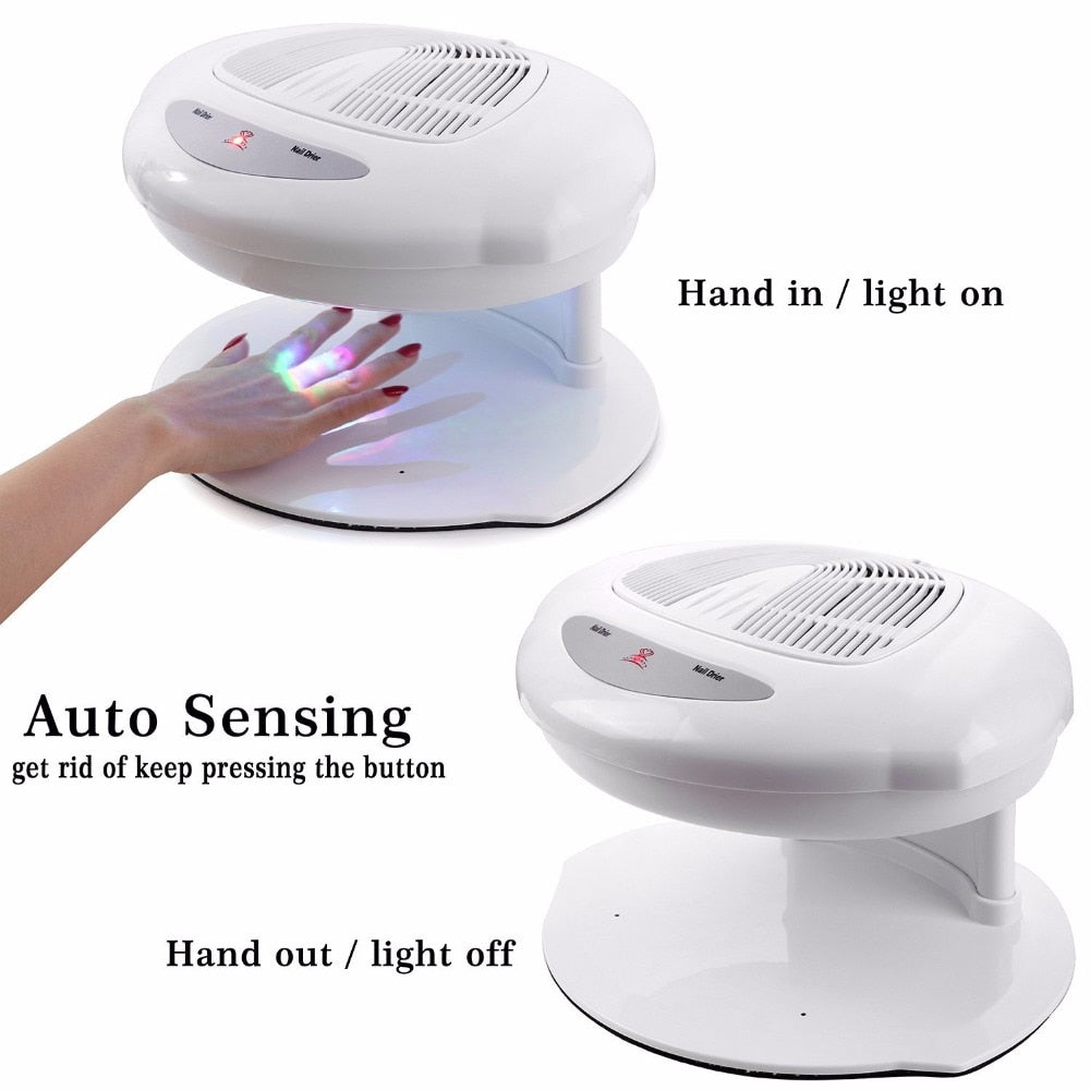 Makartt Air Nail Dryer for Both Hands and Feet 400W Nail Fan Blow Dryer for Regular Nails Polish Automatic Sensor Warm Cool