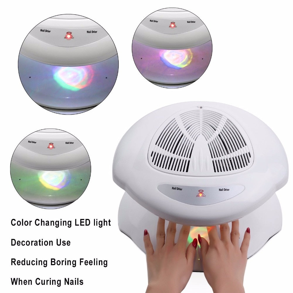 Makartt Air Nail Dryer for Both Hands and Feet 400W Nail Fan Blow Dryer for Regular Nails Polish Automatic Sensor Warm Cool