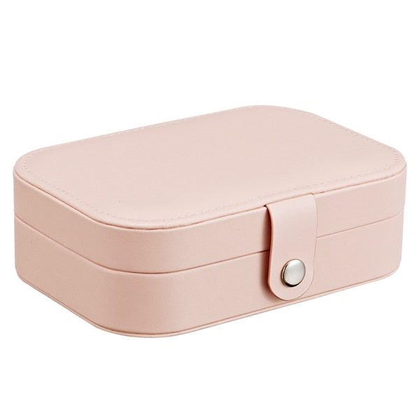 Double Layer Jewelry Box Portable Travel Watch Leather Display Organizer Necklace Storage Case For Earrings Ring