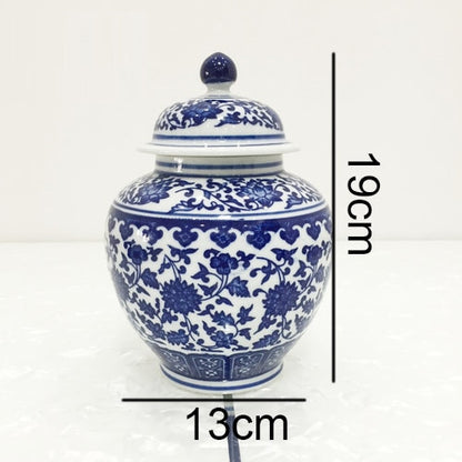 New Ceramic Tea Pot Blue and White Porcelain Decoration of Tea Coffee Beans Sealed Storage Tank Classical Household Storage Tank