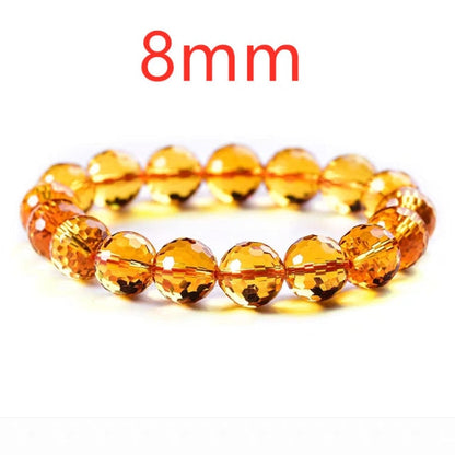 Genuine Natural Yellow Citrine Clear Round Beads Cut Bracelet Women Men Crystal Gemstone Wealthy 8mm 10mm 12mm Gift AAAAA