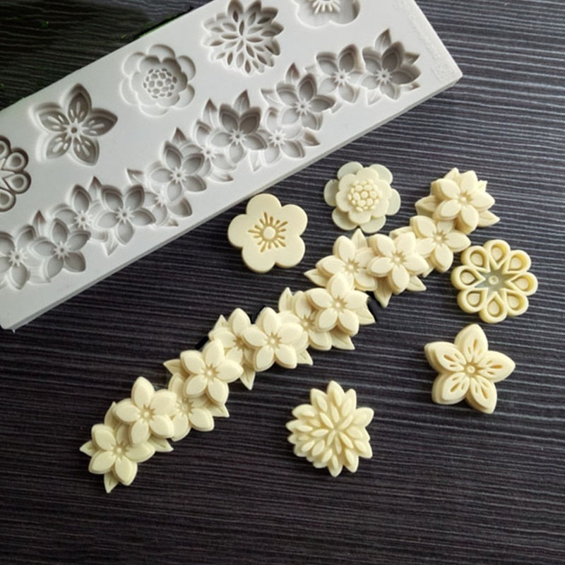 Flowers A Variety of Fondant Silicone Mold DIY Cake Circumference Mold Soft Candy Mold