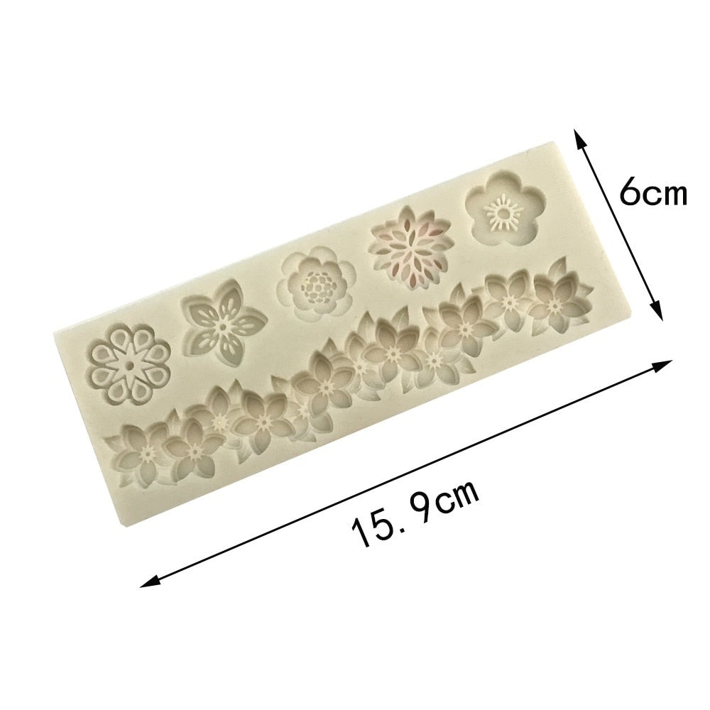 Flowers A Variety of Fondant Silicone Mold DIY Cake Circumference Mold Soft Candy Mold