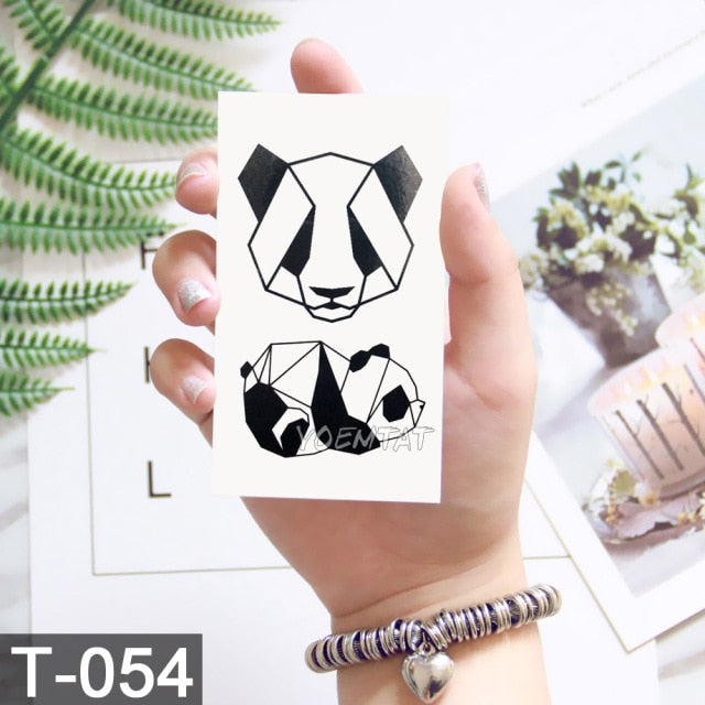 Waterproof Temporary Tattoo Stickers Whale Moon Deer Rose Flash Tatto Children Female Black Geometric Body Art Fake Tatoo Male