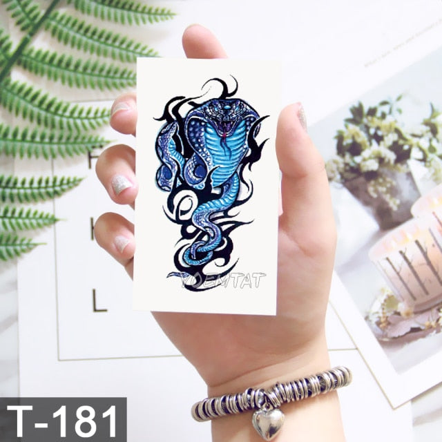 Waterproof Temporary Tattoo Stickers Whale Moon Deer Rose Flash Tatto Children Female Black Geometric Body Art Fake Tatoo Male