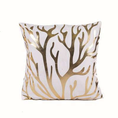 Black Golden Leaves Cushion Brozing Gold Foil Cushion Decorative Pillows Home Decor Throw Pillow Almofadas Decorativas Para Sofa