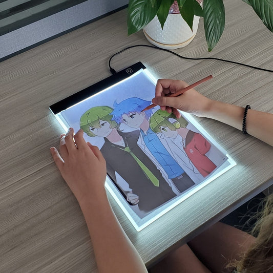 Creative Toy A4 Size 3 Level Dimmable Copy Board Kids Tablet Sketching Practice Drawing Board LED Light Pad for Diamond Painting