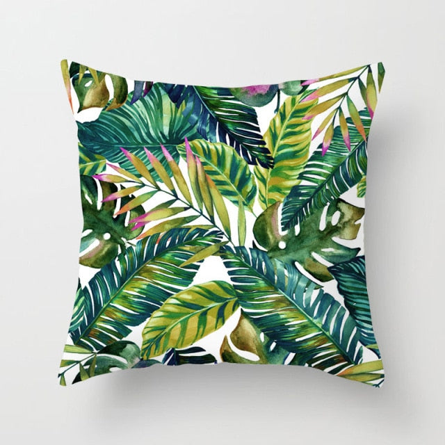 Tropical Plants Pattern Decorative Cushions Pillowcase Polyester Cushion Cover Throw Pillow Sofa Decoration Pillowcover 40506