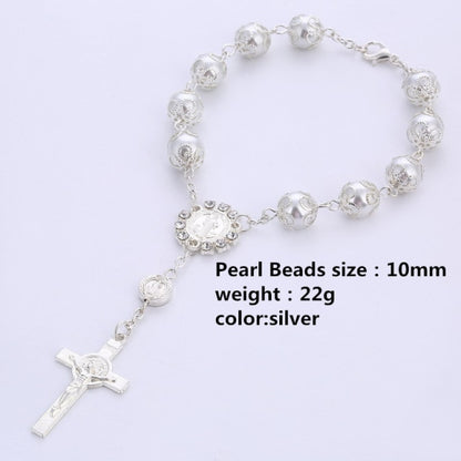 10pcs Top Quality Catholic Rosary Necklace Glass Pearl Beads Decade Rosary Pendent For Women