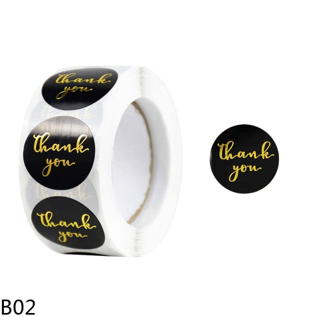 500pcs Thank You Stickers 1inch Round Gift Seal Label Sticker Diary Stationery Stickers For Wedding Party Decor Handmade Sticker