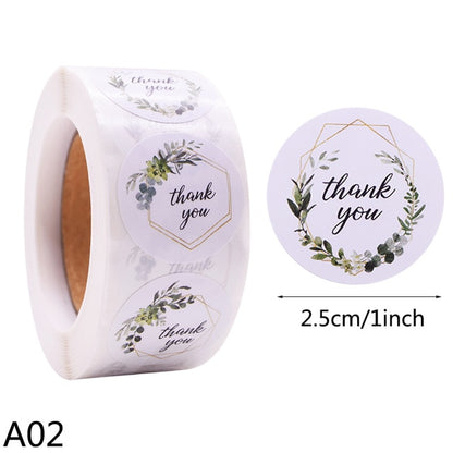 500pcs Thank You Stickers 1inch Round Gift Seal Label Sticker Diary Stationery Stickers For Wedding Party Decor Handmade Sticker