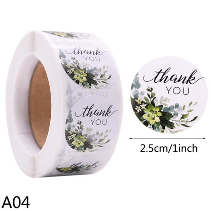 500pcs Thank You Stickers 1inch Round Gift Seal Label Sticker Diary Stationery Stickers For Wedding Party Decor Handmade Sticker