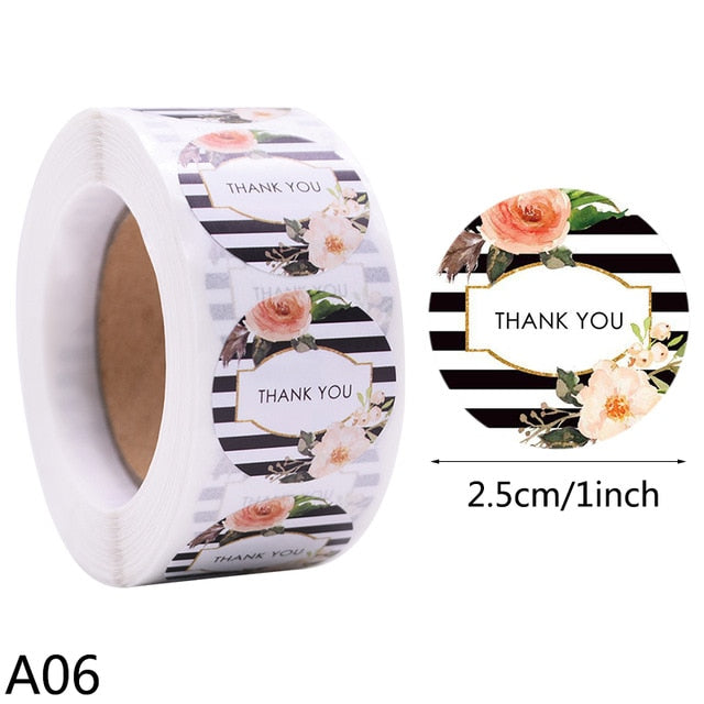 500pcs Thank You Stickers 1inch Round Gift Seal Label Sticker Diary Stationery Stickers For Wedding Party Decor Handmade Sticker