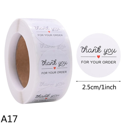 500pcs Thank You Stickers 1inch Round Gift Seal Label Sticker Diary Stationery Stickers For Wedding Party Decor Handmade Sticker