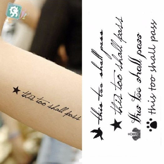 Waterproof Temporary Tattoo sticker on ear finger music note bird stars line streak henna tatto flash tatoo fake for women 24