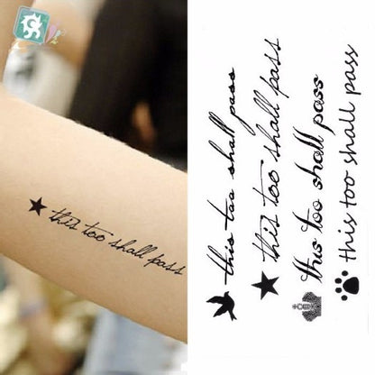 Waterproof Temporary Tattoo sticker on ear finger music note bird stars line streak henna tatto flash fake tatoo for women 24