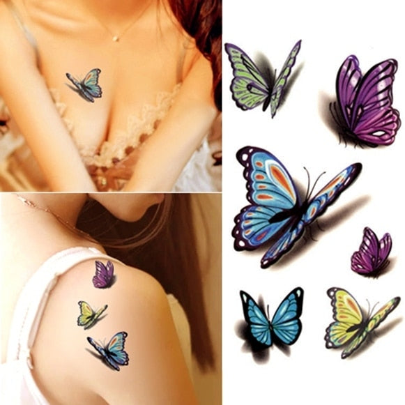 Waterproof Temporary Tattoo sticker on ear finger music note bird stars line streak henna tatto flash tatoo fake for women 24