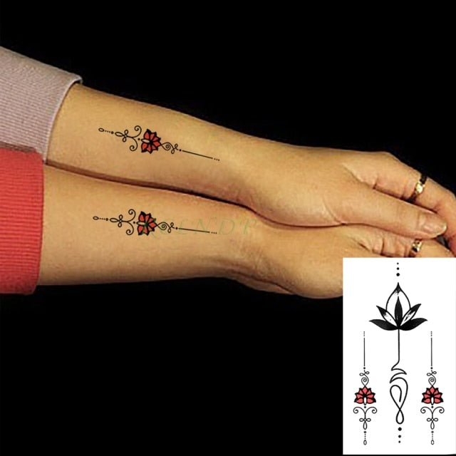 Waterproof Temporary Tattoo sticker on ear finger music note bird stars line streak henna tatto flash tatoo fake for women 24