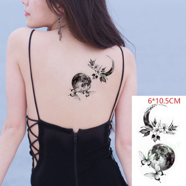 Waterproof Temporary Tattoo sticker on ear finger music note bird stars line streak henna tatto flash tatoo fake for women 24