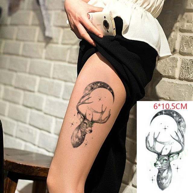 Waterproof Temporary Tattoo sticker on ear finger music note bird stars line streak henna tatto flash tatoo fake for women 24