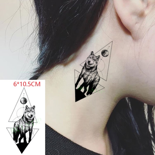 Waterproof Temporary Tattoo sticker on ear finger music note bird stars line streak henna tatto flash tatoo fake for women 24