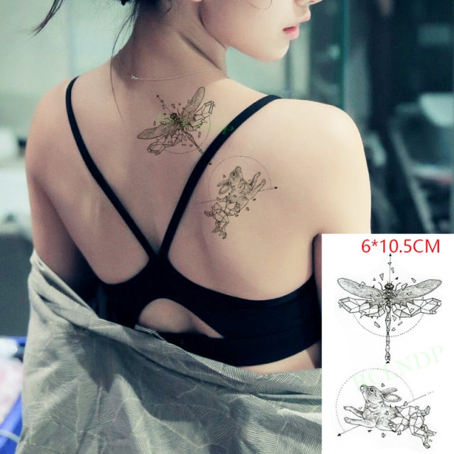 Waterproof Temporary Tattoo sticker on ear finger music note bird stars line streak henna tatto flash tatoo fake for women 24