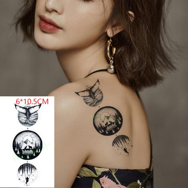 Waterproof Temporary Tattoo sticker on ear finger music note bird stars line streak henna tatto flash tatoo fake for women 24