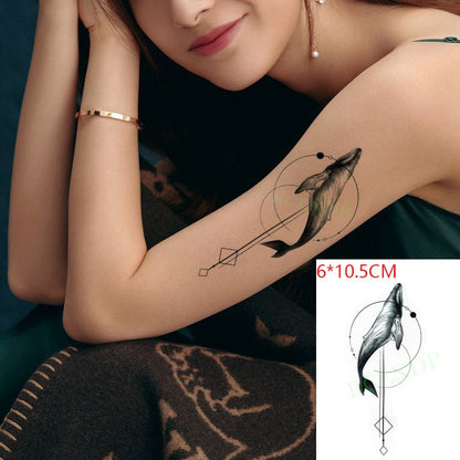 Waterproof Temporary Tattoo sticker on ear finger music note bird stars line streak henna tatto flash fake tatoo for women 24