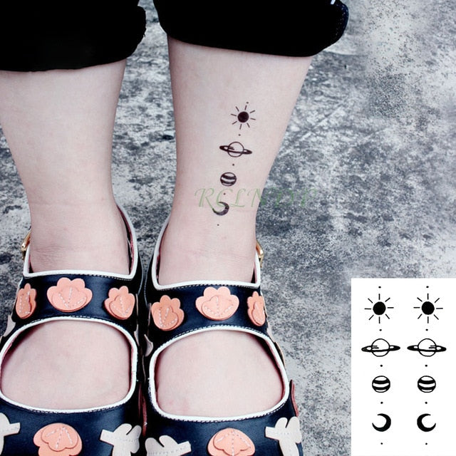 Waterproof Temporary Tattoo Stickers Moon Hill forest star Fake Tatto Flash Tatoo Tatouage Body Art Hand Foot for Girl Women Men