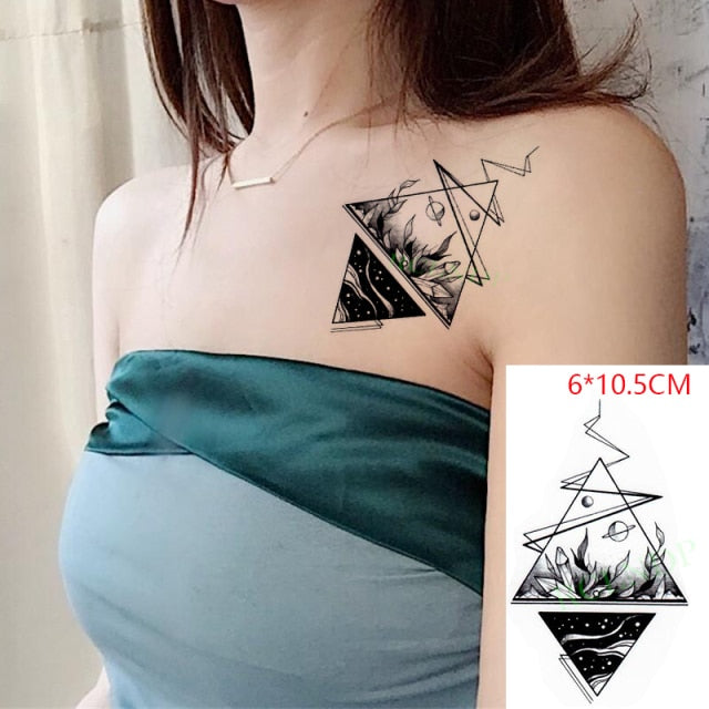 Waterproof Temporary Tattoo Stickers Moon Hill forest star Fake Tatto Flash Tatoo Tatouage Body Art Hand Foot for Girl Women Men