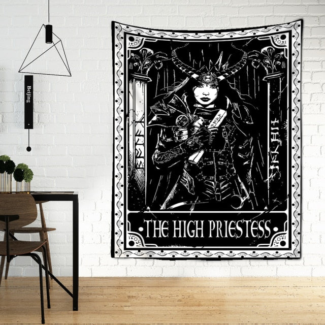 Tarot Tapestry Wall Hanging Witchcraft Divination Bed Sheet Beach Mat Bohemian Hippie TAPIZ Wall Home Decor