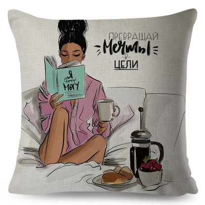 Fashion Cute Cartoon Super Mama Cushion Cover 45x45cm Decorative Mom and Baby Pillow Case for Sofa Home Super Daddy Pillowcase