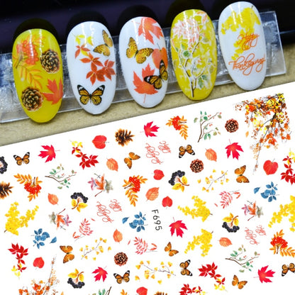 3D Nail Sticker Decals Fashion Butterfly Flowers Nail Art Decorations Stickers Sliders Manicure Accessories Nails Decoraciones