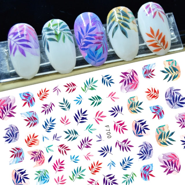 3D Nail Sticker Decals Fashion Butterfly Flowers Nail Art Decorations Stickers Sliders Manicure Accessories Nails Decoraciones